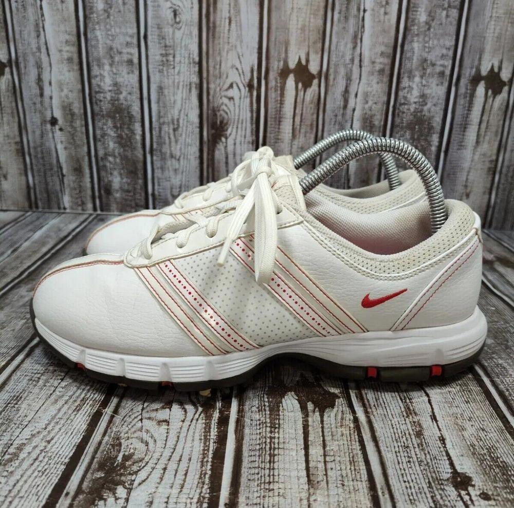 Nike Golf Power Channel Shoes Women's Size 9 White/Red Leather 317622-161 EUC